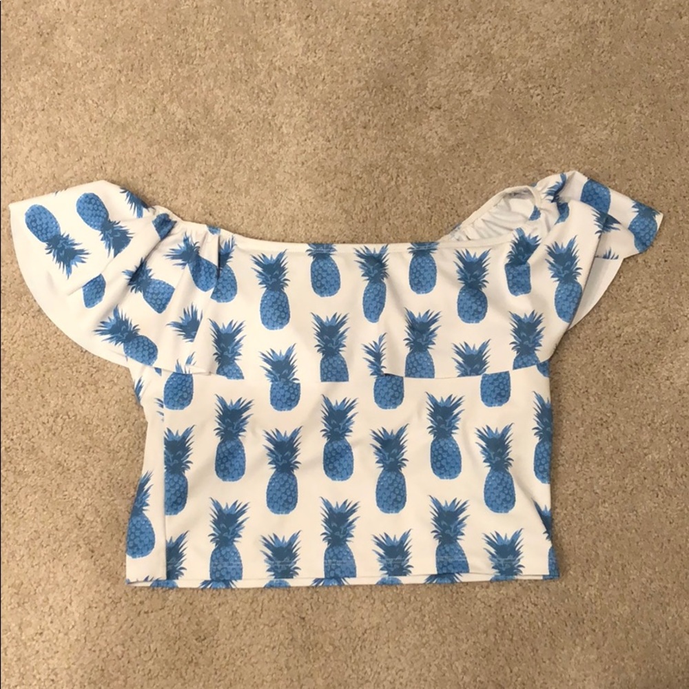 Kortni Jeane Pineapple Swim Top Size M